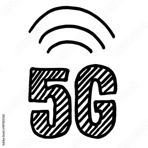5G 5th generation mobile network wireless icon