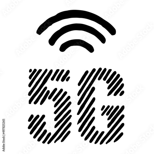 5G 5th generation mobile network wireless icon