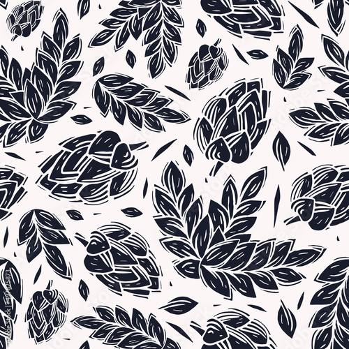 Craft beer seamless pattern