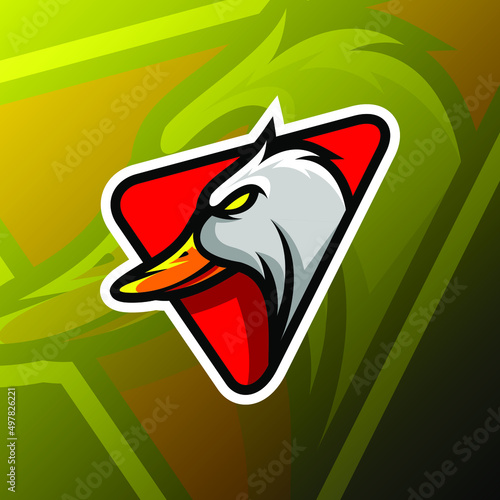 vector graphics illustration of a duck in esport logo style. perfect for game team or product logo