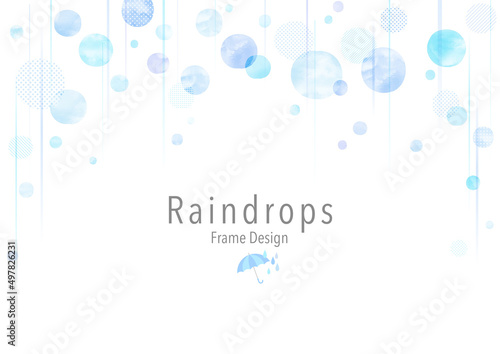 水彩　梅雨の背景フレーム