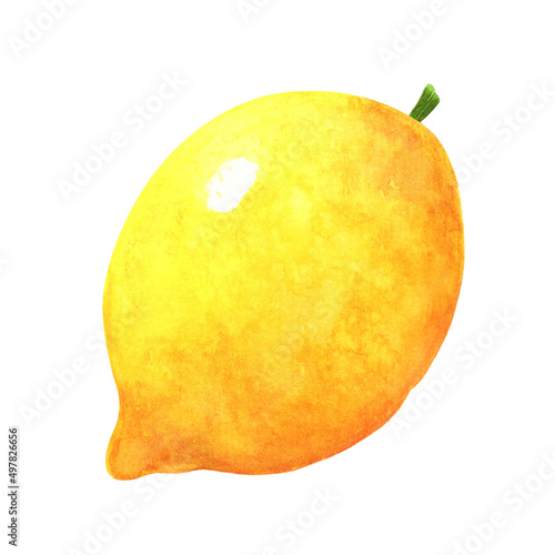 Canvas Print Whole lemon watercolor illustration