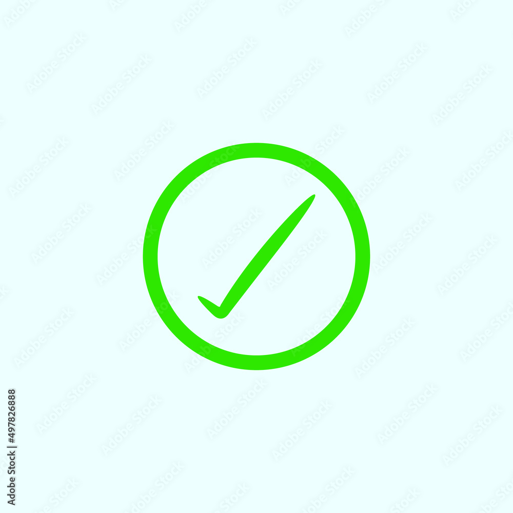Check mark green line icons. Vector illustration. - Vector Check mark green line icons. Vector illustration. - Vector