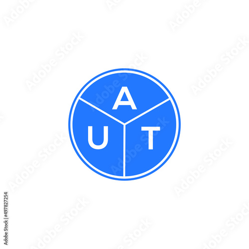 AUT letter logo design on black background. AUT  creative initials letter logo concept. AUT letter design.