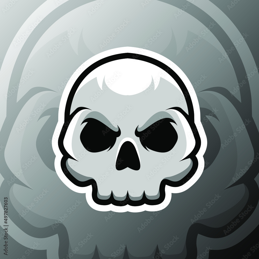 vector graphics illustration of a skull in esport logo style. perfect for game team or product logo vector graphics illustration of a skull in esport logo style. perfect for game team or product logo