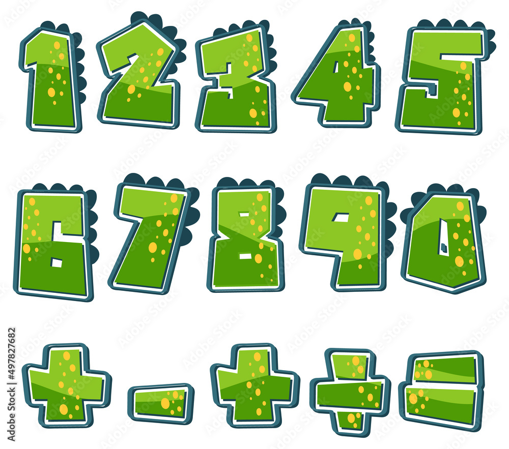 Counting number 0 to 9 and math symbols