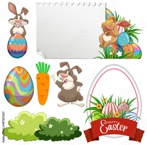 Easter theme with bunny and eggs