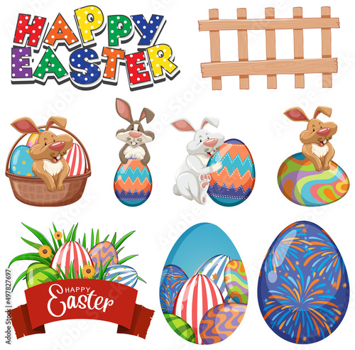 Easter theme with eggs and bunny