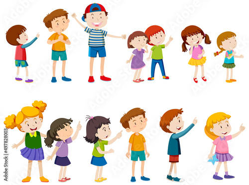 Many children with happy face