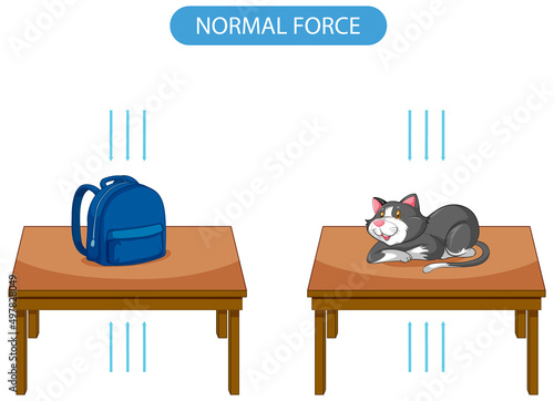 Normal force with object on the table