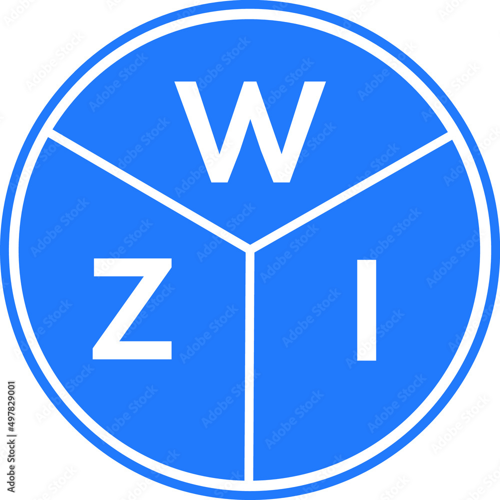 WZI letter logo design on black background. WZI  creative initials letter logo concept. WZI letter design. - obrazy, fototapety, plakaty 