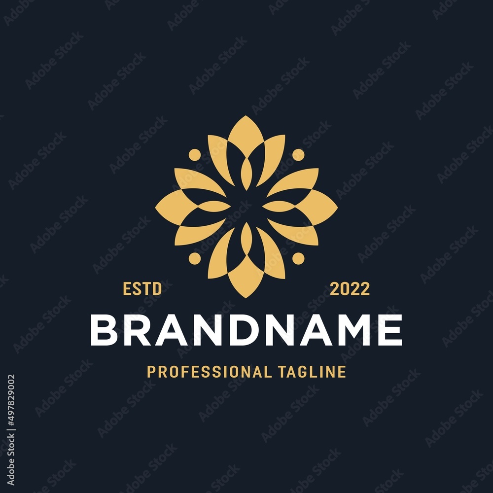 Ornament flower premium logo designs template Premium Vector