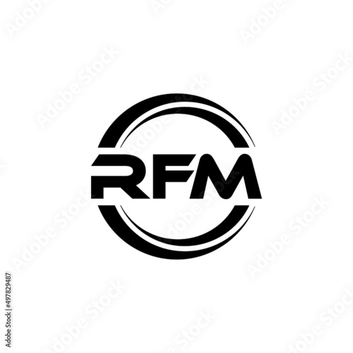 RFM letter logo design with white background in illustrator, vector logo modern alphabet font overlap style. calligraphy designs for logo, Poster, Invitation, etc. photo