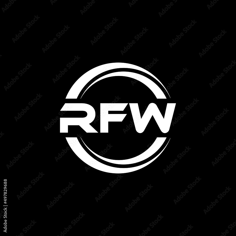 RFW letter logo design with black background in illustrator, vector logo modern alphabet font overlap style. calligraphy designs for logo, Poster, Invitation, etc. RFW letter logo design with black background in illustrator, vector logo modern alphabet font overlap style. calligraphy designs for logo, Poster, Invitation, etc.