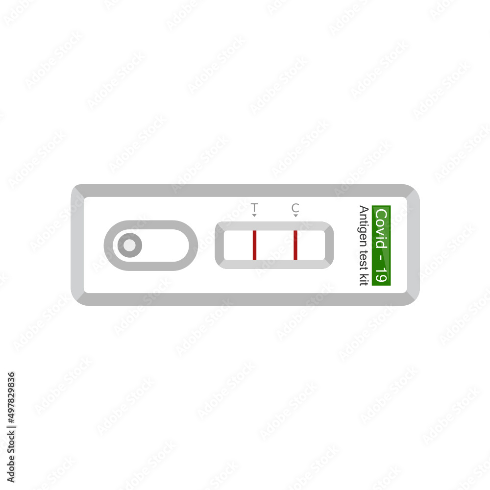 Antigen test kit in trendy flat design isolated vector on white background, objects graphic design. Antigen test kit in trendy flat design isolated vector on white background, objects graphic design.