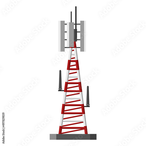 Communication antenna in trendy flat design isolated vector on white background, objects  graphic design.