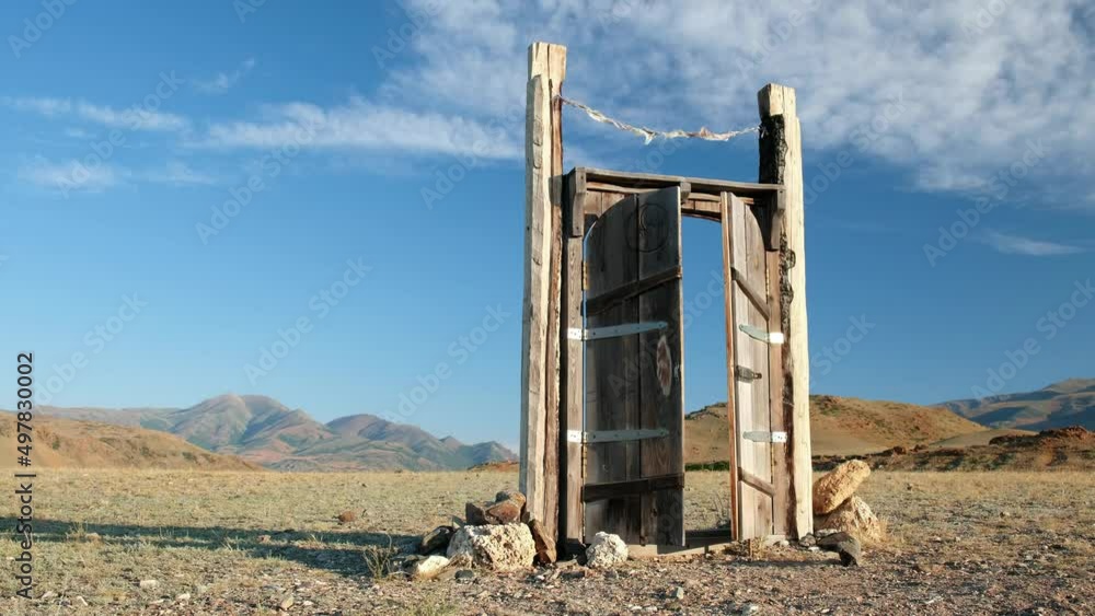 Video of Gateway to Shambhala on blue sky background. Altai, Russia. Video of Gateway to Shambhala on blue sky background. Altai, Russia.