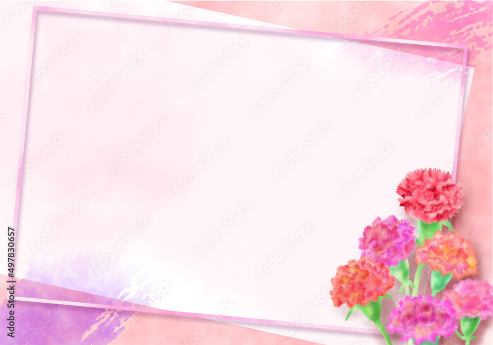Carnation Watercolor Illustration Flower and Mother's Day Background Carnation Watercolor Illustration Flower and Mother's Day Background