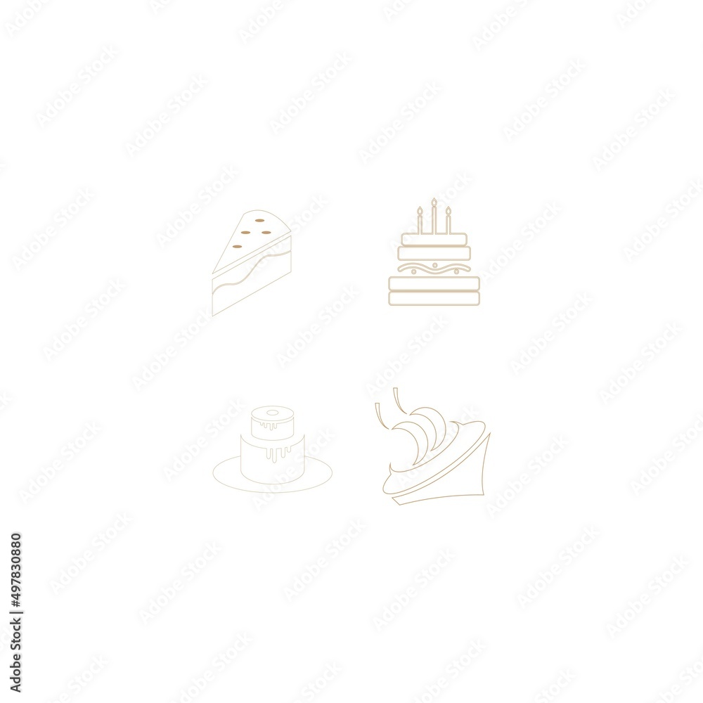 cake icon logo design illustration image