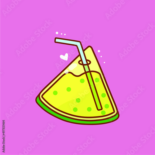 Illustration of watermelon ice