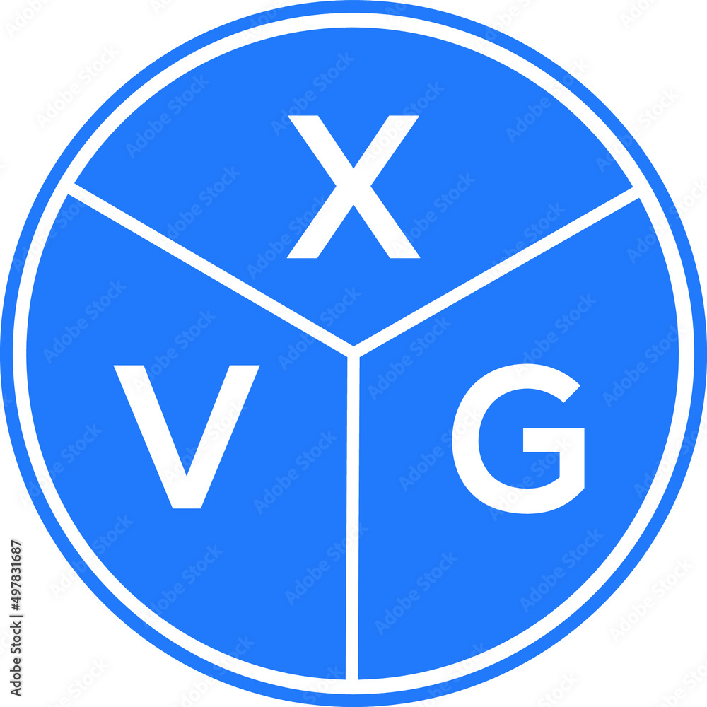 Fototapeta premium XVG letter logo design on white background. XVG creative circle letter logo concept. XVG letter design.