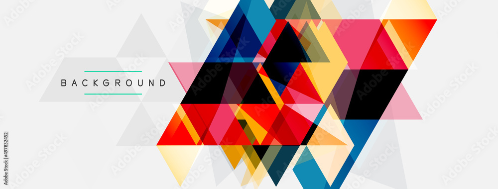 Mosaic triangles geometric background. Techno or business concept, pattern for wallpaper, banner, background, landing page Mosaic triangles geometric background. Techno or business concept, pattern for wallpaper, banner, background, landing page