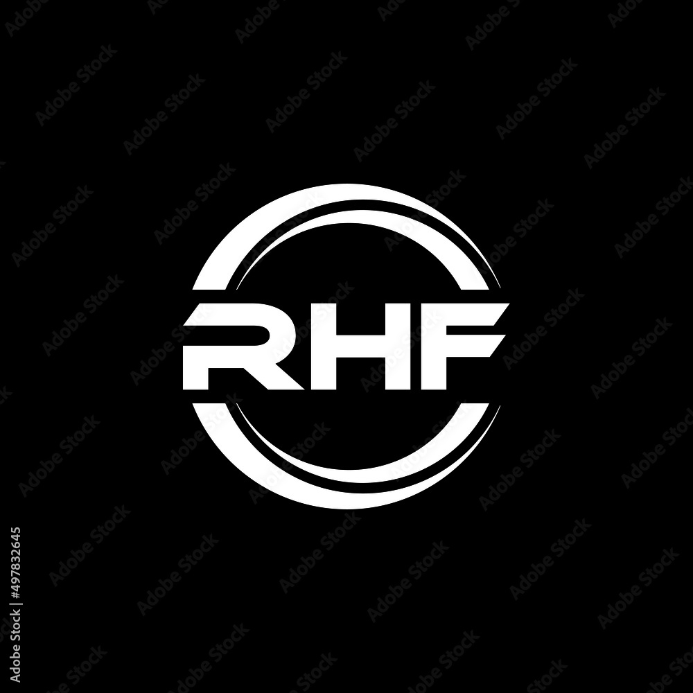 RHF letter logo design with black background in illustrator, vector logo modern alphabet font overlap style. calligraphy designs for logo, Poster, Invitation, etc. RHF letter logo design with black background in illustrator, vector logo modern alphabet font overlap style. calligraphy designs for logo, Poster, Invitation, etc.