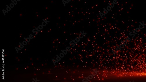 Fire sparks, flying through the air, overlay background. 3D illustration