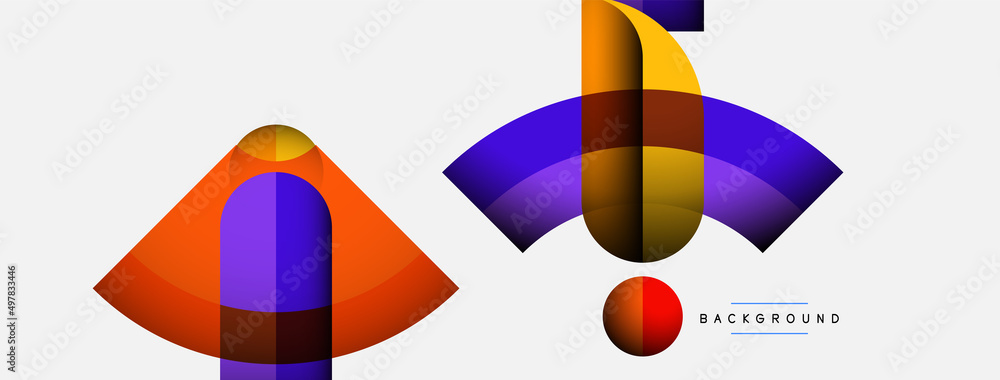 Geometric abstract background. Round shapes, circles, lines composition for wallpaper banner background or landing page Geometric abstract background. Round shapes, circles, lines composition for wallpaper banner background or landing page