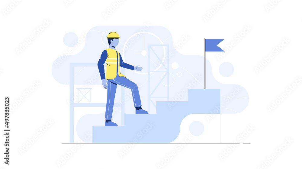 Flat illustration of engineering and construction Flat illustration of engineering and construction