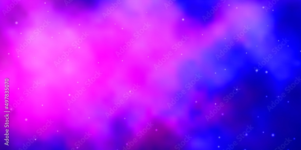 Fototapeta premium Light Pink, Blue vector pattern with abstract stars.