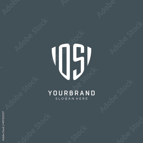 Initials OS logo shield guard shape, creative logo design concept