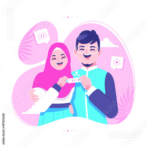 islamic couple positive pregnancy test 