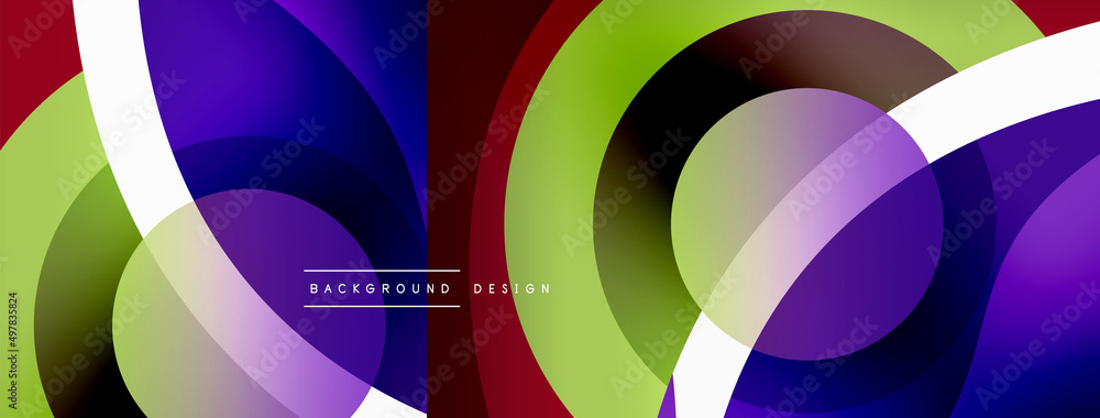 Creative geometric wallpaper. Minimal abstract background. Circle wave and round shapes composition vector illustration for wallpaper banner background or landing page Creative geometric wallpaper. Minimal abstract background. Circle wave and round shapes composition vector illustration for wallpaper banner background or landing page