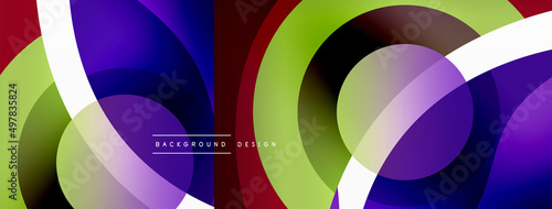 Creative geometric wallpaper. Minimal abstract background. Circle wave and round shapes composition vector illustration for wallpaper banner background or landing page