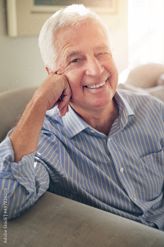 Just takes each day as it comes. Portrait of a senior man relaxing at home. Just takes each day as it comes. Portrait of a senior man relaxing at home.