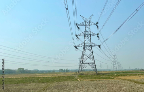 power lines in the field