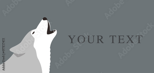 Gray wolf roaring, vector illustration