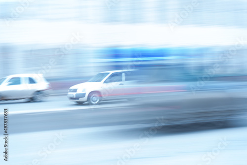 fast moving car