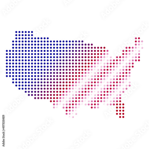 Halftone USA Map.