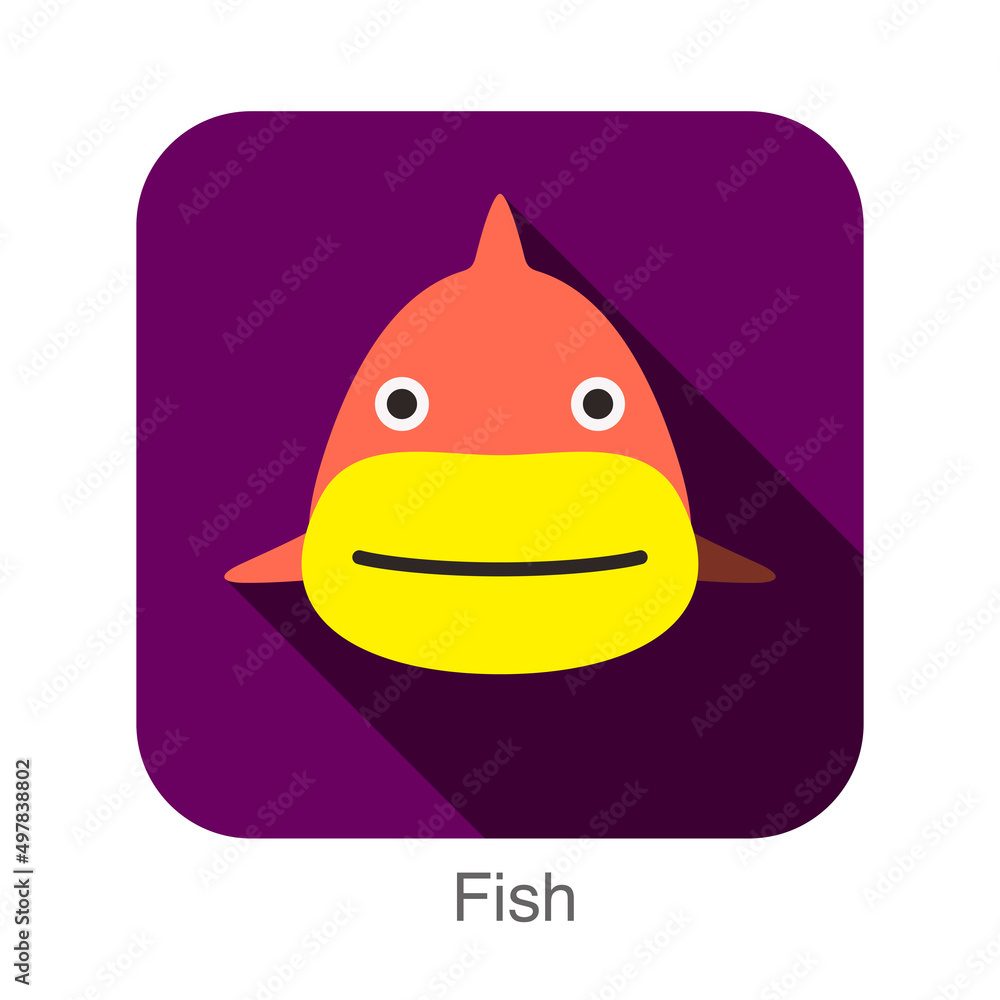 Fish animal face flat design Fish animal face flat design