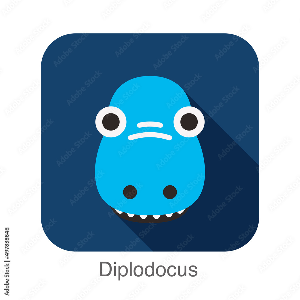 Diplodocus Dinosaur animal face flat design Diplodocus Dinosaur animal face flat design