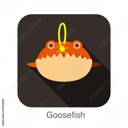 goosefish flat icon animal seriers