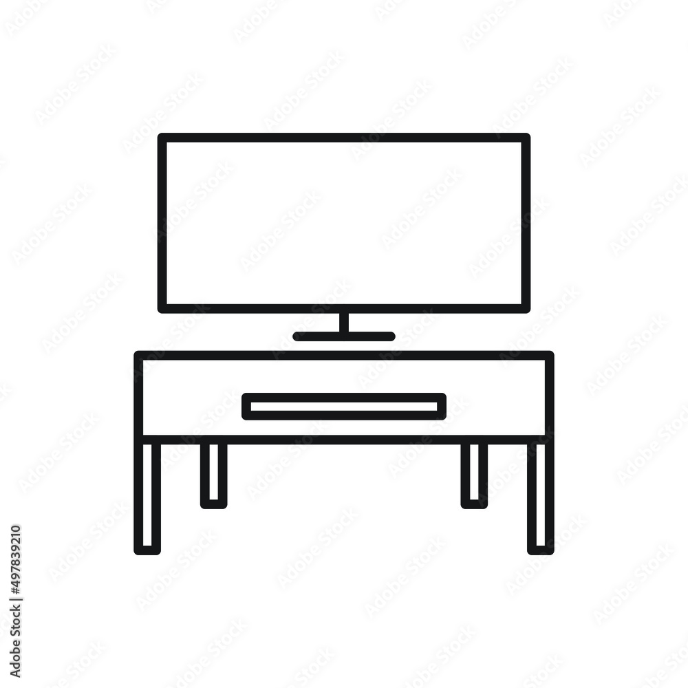 Tv table icon for website, symbol, presentation Tv table icon for website, symbol, presentation