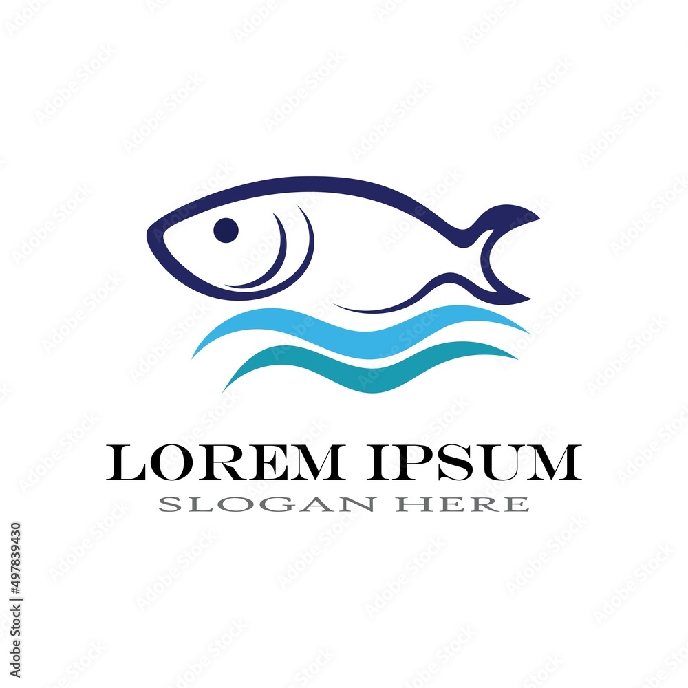 Fish logo icon design template vector Fish logo icon design template vector