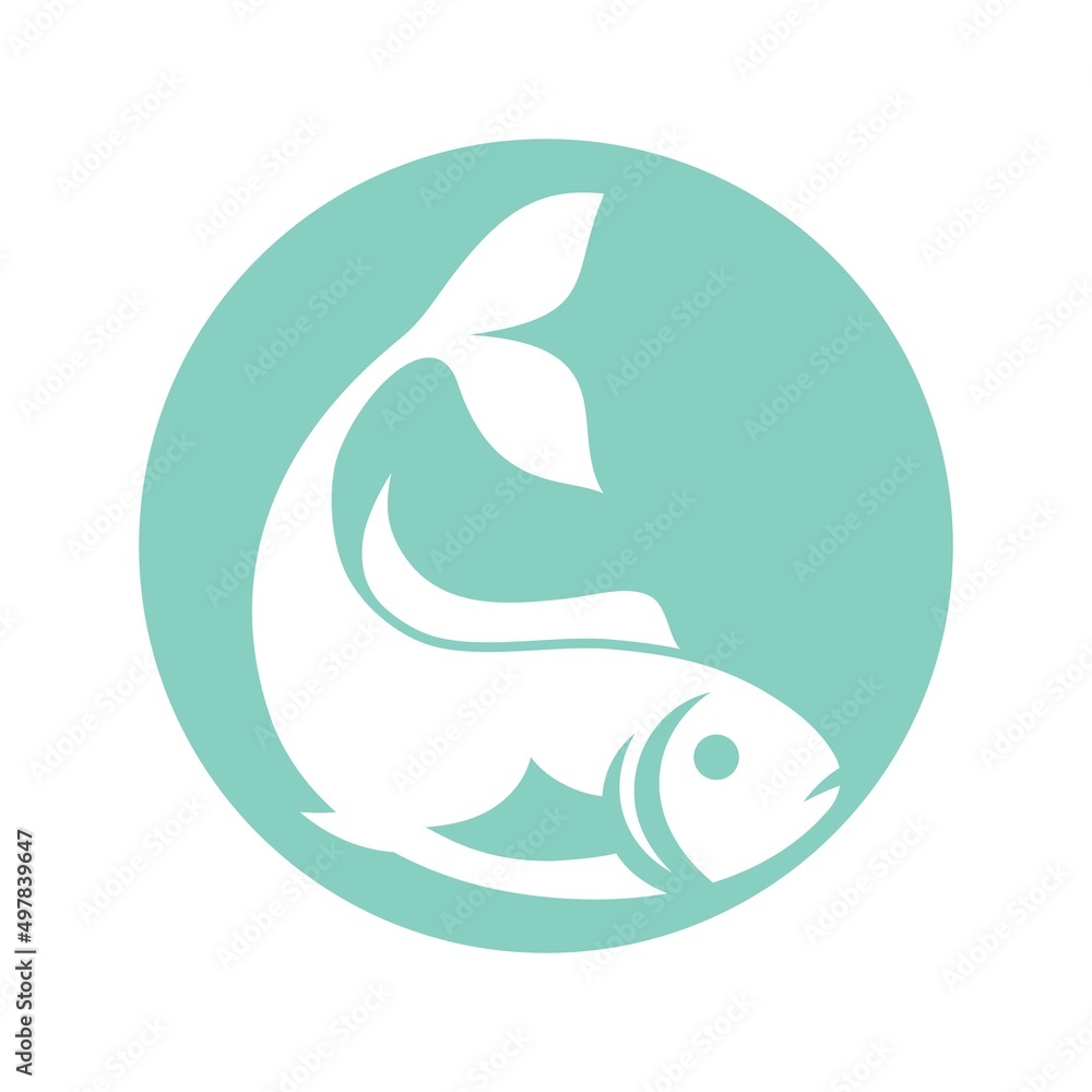 Obraz premium Fish logo icon design template vector