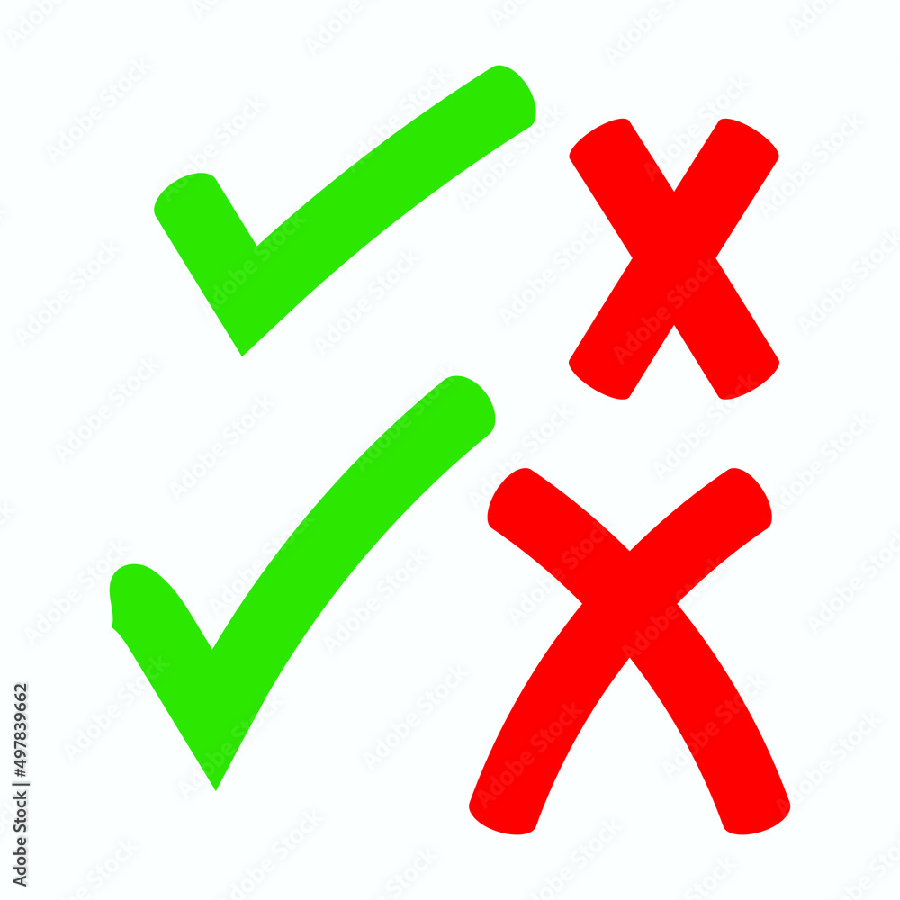check mark and cross check mark and cross