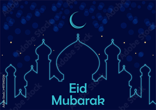 Lovely Islamic style Background Eid Mubarak and Eid Festival Premium design