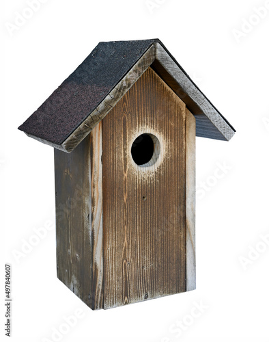 Old wooden bird nesting box