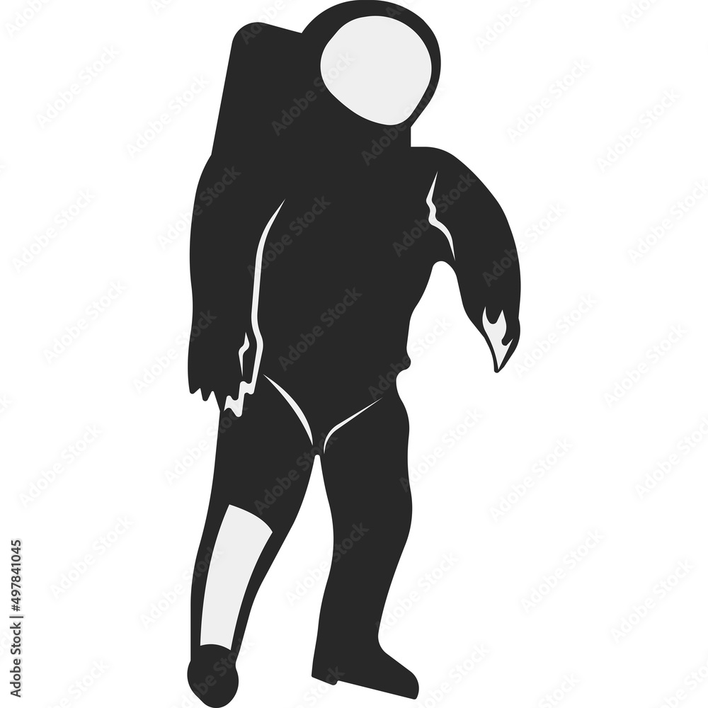 An astronaut in a spacesuit. Vector image. An astronaut in a spacesuit. Vector image.